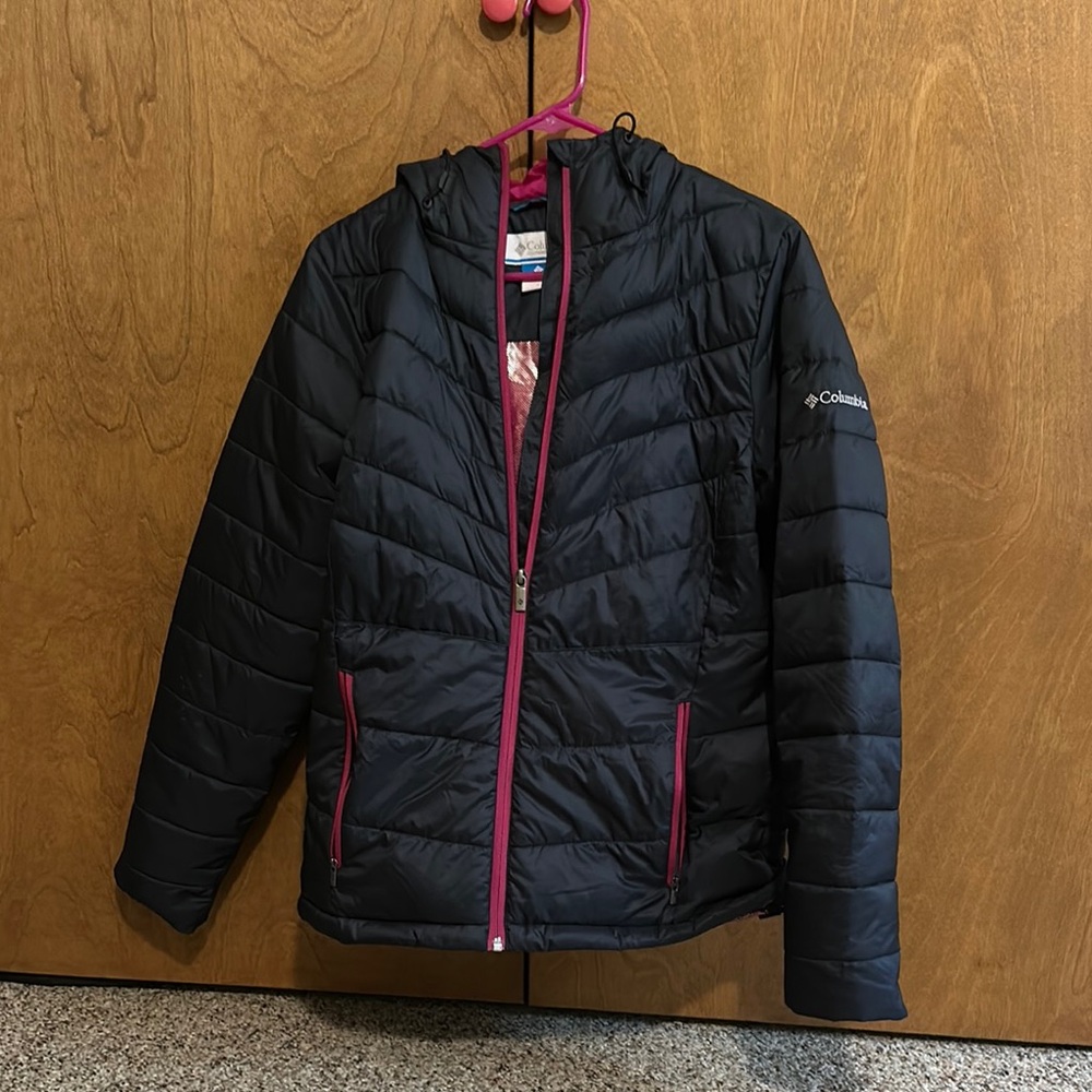 Columbia Black Jacket with Pink Trim